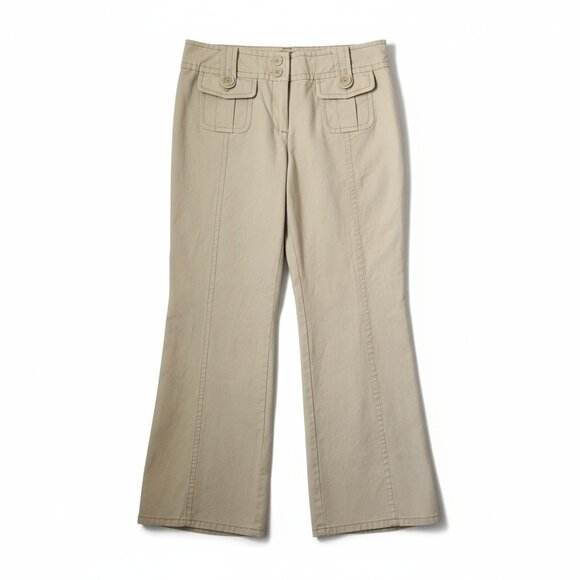 ANN TAYLOR LOFT Tan Khaki Wide Leg Pants with Pockets - Size 10P - Picture 2 of 10